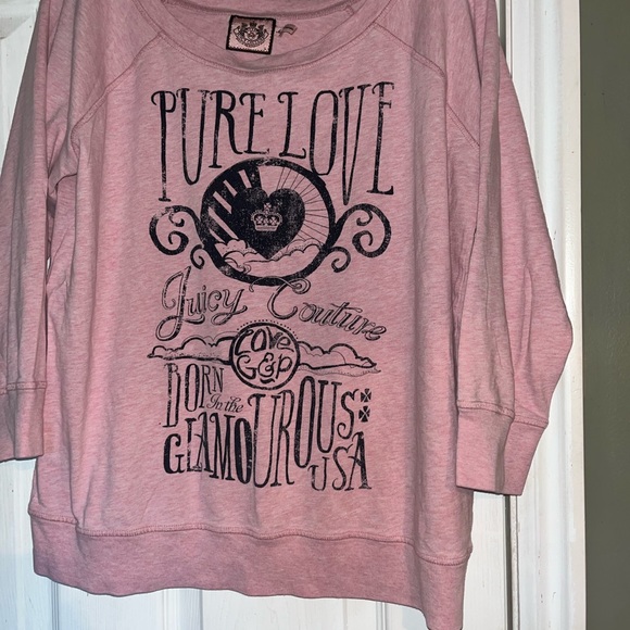 Juicy Couture Pink Pure Love Born in Glamorous USA Sweatshirt Large - Picture 5 of 5